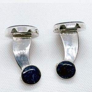 Colleras ovalada lisa en lapislázuli