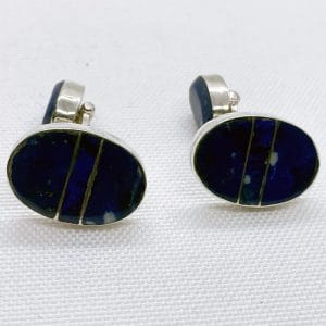 Colleras ovalada dos divisiones en lapislázuli