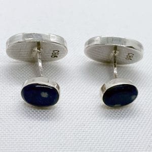 Colleras ovalada dos divisiones en lapislázuli