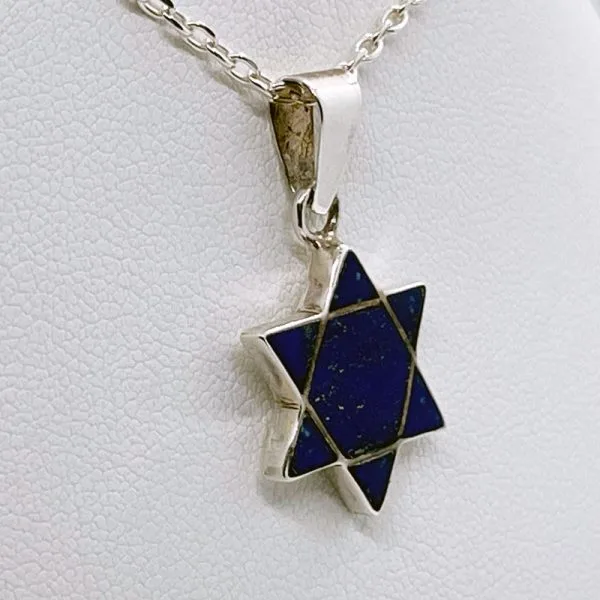 Colgante estrella de David 1,5 x 1,5 cms en lapislázuli - Imagen 4