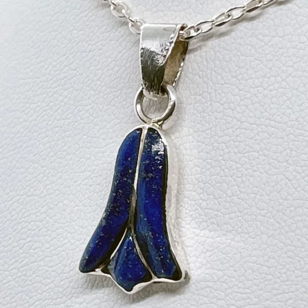 Colgante copihue 2,8 x 1,2 cms en lapislázuli - Imagen 4