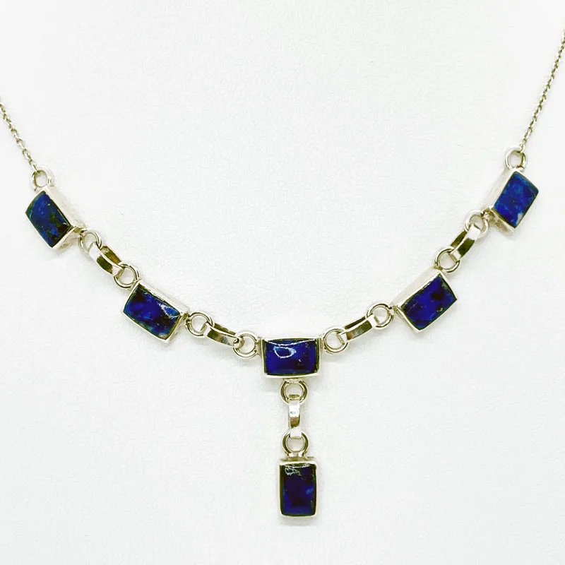 Semicollar bisel rectangular en lapislázuli - Imagen 3