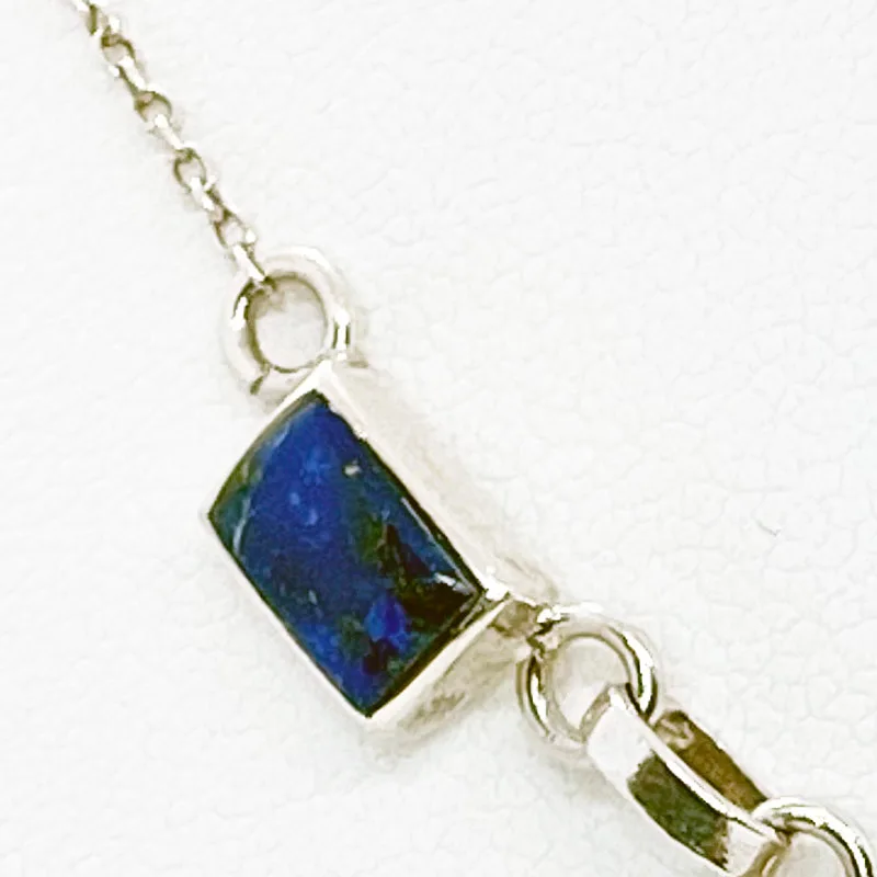 Semicollar bisel rectangular en lapislázuli - Imagen 4