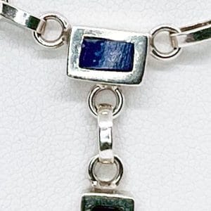 Semicollar calado mini rectangular en lapislázuli